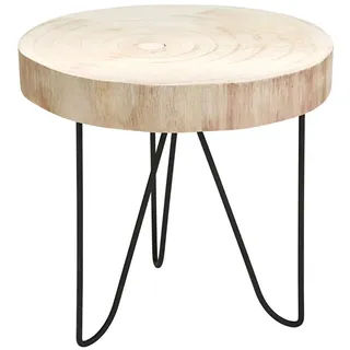 Massivholz Beistelltisch - Holz Tisch Aus Baumscheibe - Sofatisch Couchtisch