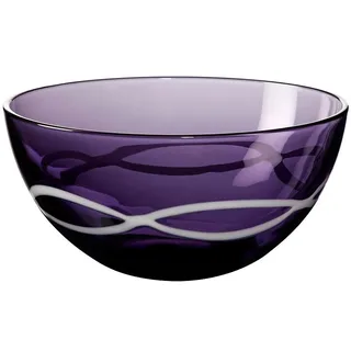 CRISTALICA Dessertschale Konfektschale Obstschale 12,5 cm aus Glas Violett Weiß Colori 8 Shape, elegante Schale Bowl für Dessert Snacks Küche Tischdeko & Osterdeko