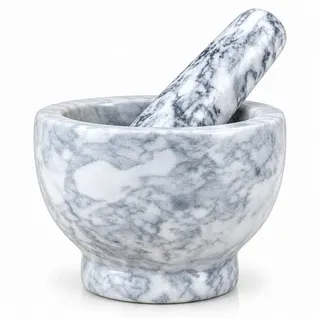 Sendez Mörser mit Stössel 2tlg aus Marmor Gewürzmörser 2,3 kg, (2-tlg) weiß