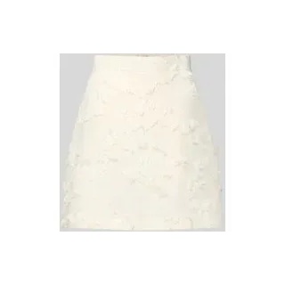 Minirock mit Fransen, Beige, 36