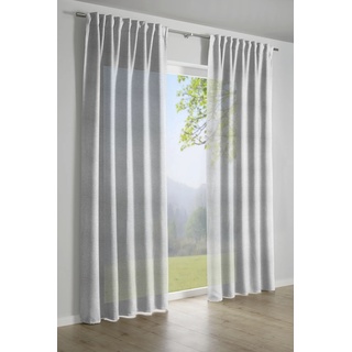 Vorhang GARDINIA "Jaquard-Voile" Gardinen Gr. 245 cm, verdeckte Schlaufen, 140 cm, grau Verdeckte Schlaufen Gardine transparent, Polyester, Stoff Jaquard-Voile