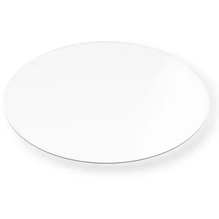 HOOZ Tischplatte aus Glas Ø 80 x 0,6 cm oder als Funkenschutzplatte für den Kamin (Klarglas, 1 St., ESG-Sicherheitsglas), mit hochwertigem Facettenschliff weiß Ø 80 cm