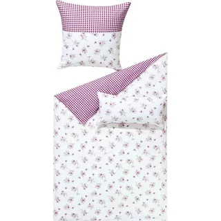Dyckhoff Bettwäsche Wendebettwäsche, Frottier, Weichfrottier Karo/Blumen lila