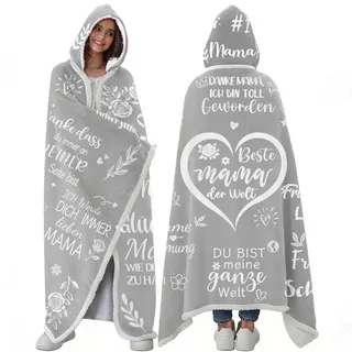 Anugsoe Muttertagsgeschenke für Mama - Beste Mama Geschenk von Tochter & Sohn - Decke mit Ärmeln - Mamas Geschenk für Muttertag, Geburtstag - Geschenkideen für Mutter