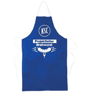 Karlsruher SC Grillschürze - Projektleiter Bratwurst - Kochschürze blau, Schürze KSC - Plus Lesezeichen Wir lieben Fußball - Einheitsgröße