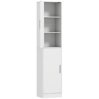 Homcom Badezimmerschrank 40 x 35 x 180 cm Weiß MDF/Spanplatte