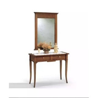 JVmoebel Konsolentisch Konsolen Tisch Möbel Set Konsole Holzkonsole mit Spiegel Luxus (2-St., 1x Konsole + 1x Spiegel), Made in Europa braun