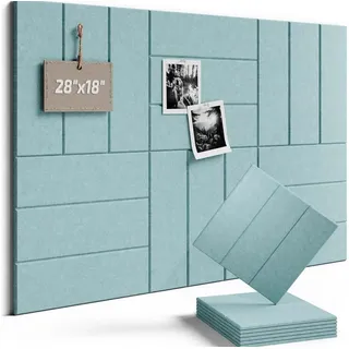 Diwzbyn Pinnwand 12 Stück Filz Pinnwand Memoboard Selbstklebend blau