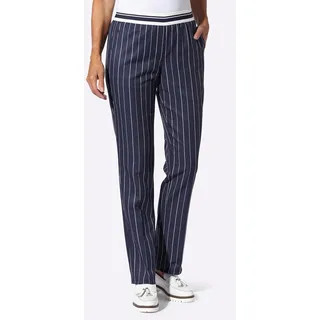 Schlupfhose CLASSIC BASICS, Damen, Gr. 38, Normalgrößen, marine, weiß, gestreift, 100% Polyester, gemustert, mehrfarbig, Hosen Schlupfhose