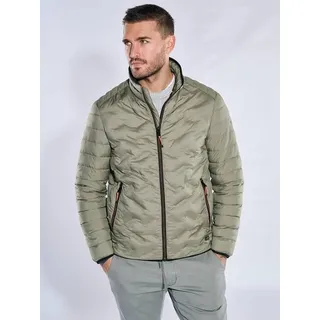 emilio adani Herren Steppjacke slim fit Grün uni Stehkragen - 48