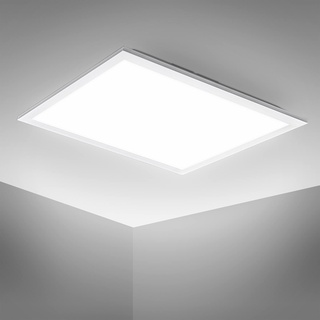 B.K.Licht - LED Deckenlampe ultraflach, neutralweiße Lichtfarbe, 12 Watt, 2200 Lumen, LED Panel, LED Deckenleuchte, LED Lampe, Wohnzimmerlampe, Schlafzimmerlampe, Küchenlampe, 29,5x29,5x5,5 cm, Weiß