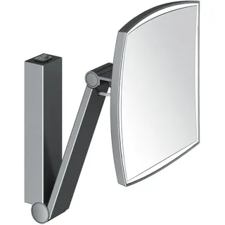 KEUCO iLook_move Kosmetikspiegel, beleuchtet, eckig, mehrstufig einstellbare Lichtfarbe, Glasbedienfeld, mit Dali Steuerung, 17613139006, Farbe: Schwarzchrom gebürstet