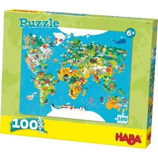 HABA 302003 Puzzle Weltkarte, 100 Teile
