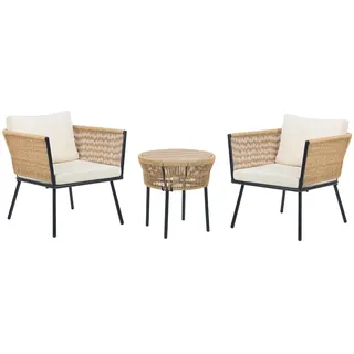 Beliani Balkonset, Beige, Natur, Kunststoff, 2-Sitzer, Balkonmöbel, Balkonmöbel-Sets