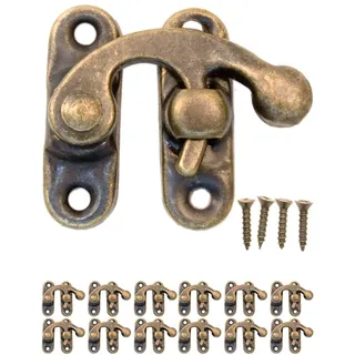 FUXXER 12x Antik-Verschlüsse Rast-Haken, Metall-Haken, Bronze Design, 32 x 28 mm