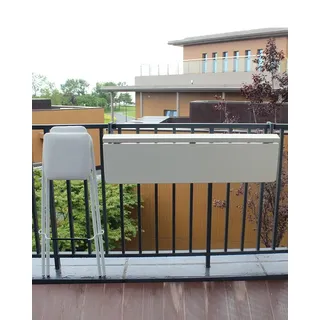 DYQFS Balkontisch Balkon Klapptisch, Outdoor Beistelltische, Schreibtisch Serviertisch für Patio Garden, Laptoptisch, Verstellbares Esszimmerregal Geeignet für Die Meisten Geländer (3 Größen)