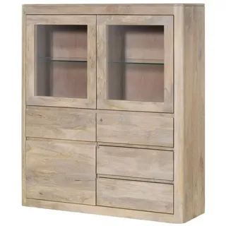 Massivmoebel24 Highboard 128 x 145 x 40 cm Weiß