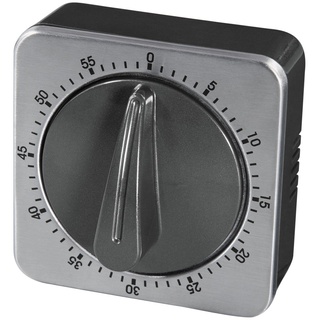 Xavax 95303 Analoger Kurzzeitmesser mit Timer-Funktion, Eieruhr, Edelstahl, Silber