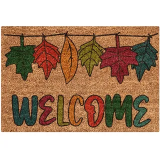 Thanksgiving Herbst Willkommen Fußmatte Bodenmatte Erntedankfest Fußmatte Kürbis Dekorative Thanksgiving Türmatte Deko Rutschfeste Fußmatte Haustürmatte für Drinnen und Draußen 60 × 40 (A-2, One Size)