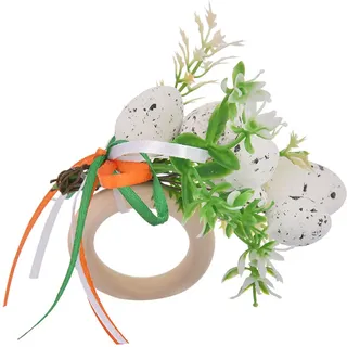 Serviettenring [lebhafte Blumen Und Blätter] + 1 Stück [mehrfarbig] + Holz & Schaumstoff + Durchmesser 4,5 Cm