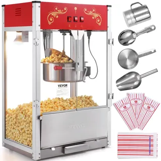 Vevor Popcornmaschine Popcornautomat Popcorngerät 1615W Popcorn Rot 16oz