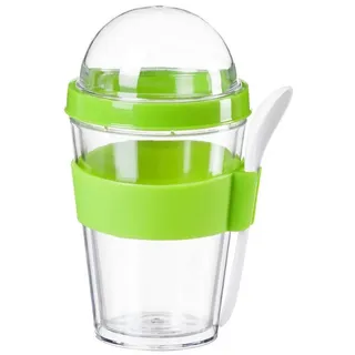 Goods+Gadgets Becher GOODS+GADGETS Müsli To Go Behälter - Doppelwandiger Joghurtbecher, Müslibecher Müslischale grün