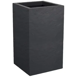ONDIS24 Blumentopf Pflanzkübel Vulkan, 36L Pflanzvolumen, rechteckig, Blumenkasten, mit Wasserspeicher in Schieferoptik, Balkon Terrasse, Blumenkübel grau