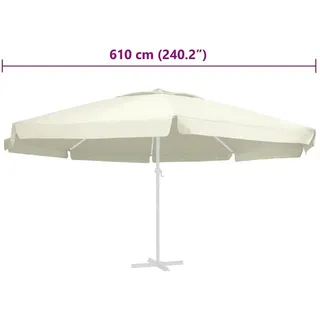 vidaXL Ersatzbezug Sonnenschirm Polyester 610 cm Sandfarben