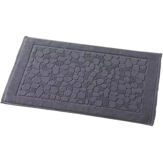 Chickwin Badvorleger Badematte, Frottee Frottier Duschvorleger Badteppich Weich Saugfähig Waschbar und Flegeleicht Fußtuch - 75 x 45 cm (45x75cm,Graue Steine)