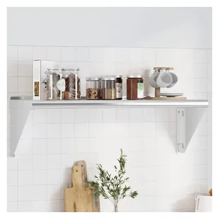 vidaXL Wandregal 100x30x31 cm Silbern Edelstahl