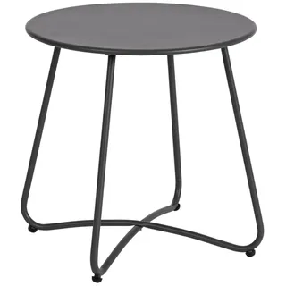 Gartenbeistelltisch Austin Metall, modern rund, anthrazit, Ø 45 cm, pulverbeschichtet