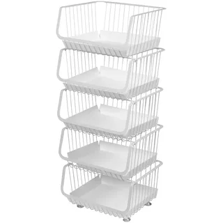 bremermann Aufbewahrungskorb 5-stufig mit Einlegeböden 42 x 105 x 36 cm Weiß