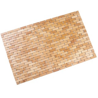 Spetebo Duschmatte Bambus Duschmatte natur - 80 x 50 cm - Badematte, Höhe 100.00 mm, Echtholz, rutschfest, Bambus Holz, rechteckig, Duschmatte, rutschfeste Unterseite beige