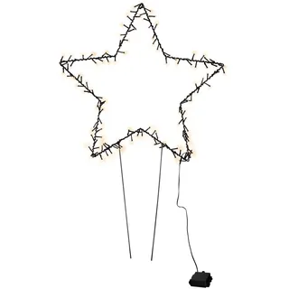 Lex LED Stern Leuchtstern Gartenstecker Lichterkette Erdspieß XL 3 m warmweiß