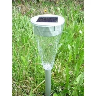 Dapo LED-Solar-Außen-Garten-Leuchte-Lampe SANDRA mit Erdspieß, IP44, Kunststoff-Glas H: ca.40 cm, D: 6,5 cm, An-/Aus Schalter, Wege-Blumentopf-Party-Dekorations-Leuchte-Lampe