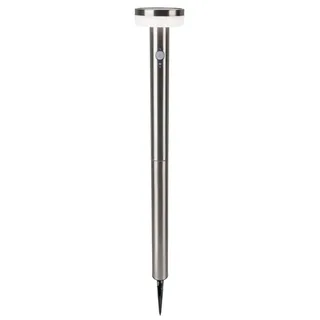 Solar-/Dekoerdspieß "NORCIA" Inkl. 2 Stehmodis, Lampe für den Außenbereich im Modern-Style, aus Metall und Kunststoff in nickelmatt, 80 cm hoch,... - Silber