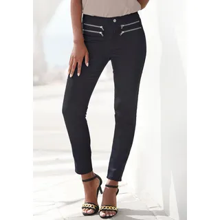 Jeggings VIVANCE Gr. 40, N-Gr, schwarz Damen Hosen Vivance mit Zipperdetails, elastische Skinny-Jeans, Basic
