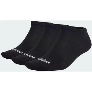 adidas Thin Linear Low-Cut Socken, 3 Paar Black / White 37-39