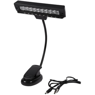 Acouto Schreibtisch-Leselampe, Tragbare 10-LED-Clip-on-Notenständer-Klemmleuchte Schlafzimmer-Schreibtisch-Leselampe