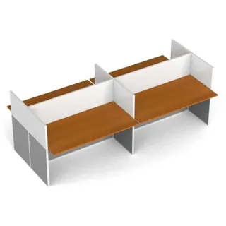 Tischtrennwand-Set mit Tisch PRIMO, magnetisch, 4 Plätze, Kirschbaum