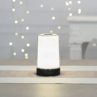 Ideen mit Herz | LED Tischlampe mit Touchsensor | dimmbar | Ø 8,8 cm, 14,5 cm hoch | batteriebetrieben | Nachttischlampe | Tischlampe | Stimmungslicht | minimalistisches Design