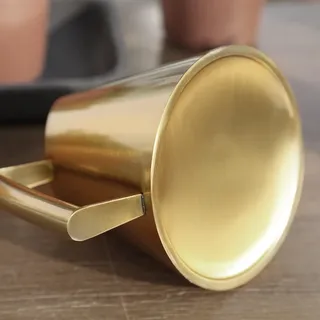 Glomc Gießkanne aus Edelstahl mit langem Auslauf, für Innen- und Außenpflanzen, rostbeständig, modernes Gartenwerkzeug in Kupfer/Gold (1500 ml Gold)