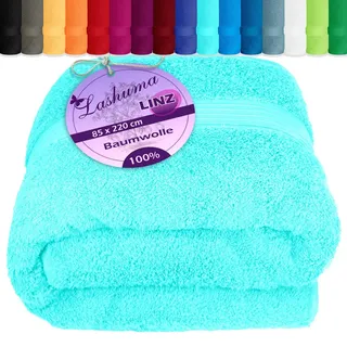 Lashuma Saunatuch XXL Handtuch, Frottee (1-St), Badetuch Damen & Badehandtuch Herren 100x200 cm - Saunahandtuch 80x220 blau 85 cm x 220 cm