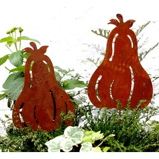 LB H&F Roststecker Herbst Herbstdeko Gartendeko Gartenstecker Rost Metall Dekofigur Gartenfigur Rostfigur (Kürbis NEO)