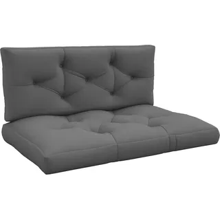Outsunny 2 Sitzer Palettenkissen 120cm x 80cm x 12cm Bankauflage mit UV-Schutz Sitzkissen Polsterauflage wasserabweisend Gartenbankauflage für Palettensofa, Balkon Dunkelgrau   Aosom