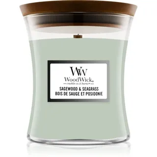 Woodwick Sagewood & Seagrass Duftkerze mit Holzdocht 275 g