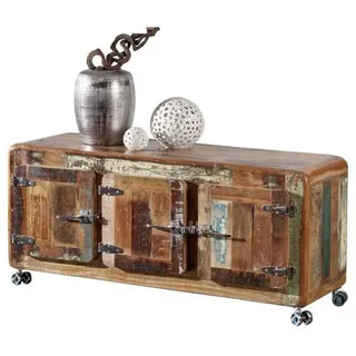 MASSIVMOEBEL24.DE Sideboard 126 x 40 x 56 cm Mehrfarbig