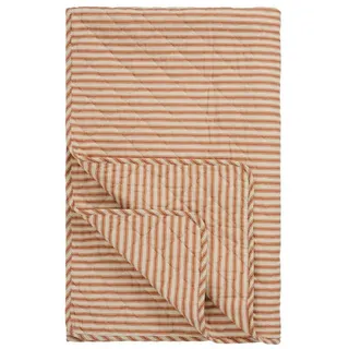 Ib Laursen Tagesdecke Plaid STRIPES sand sienna orange weiß gestreift Decke Steppdecke Landh