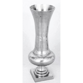 Casa Padrino Barock Aluminium Vase Antik Silber Ø 26,5 x H. 81 cm - Antik Stil Blumenvase