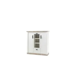 Möbel Kraft Highboard 139 x 146 x 44 cm Weiß